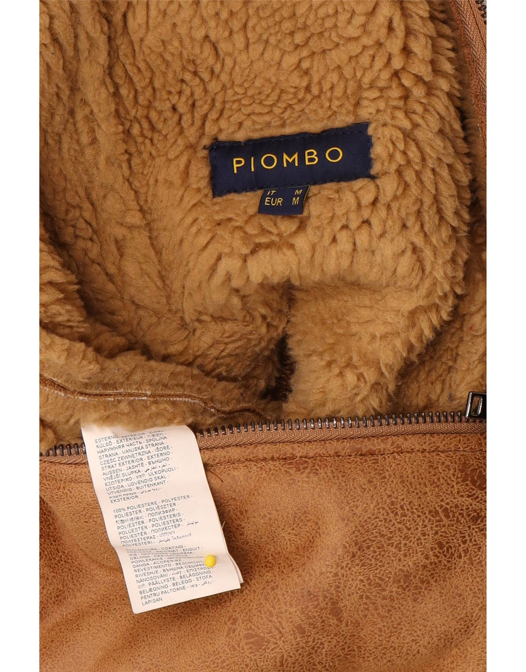 Jachetă Sherpa pentru bărbați din blană artificială Piombo UK 38 Poliester mediu bej