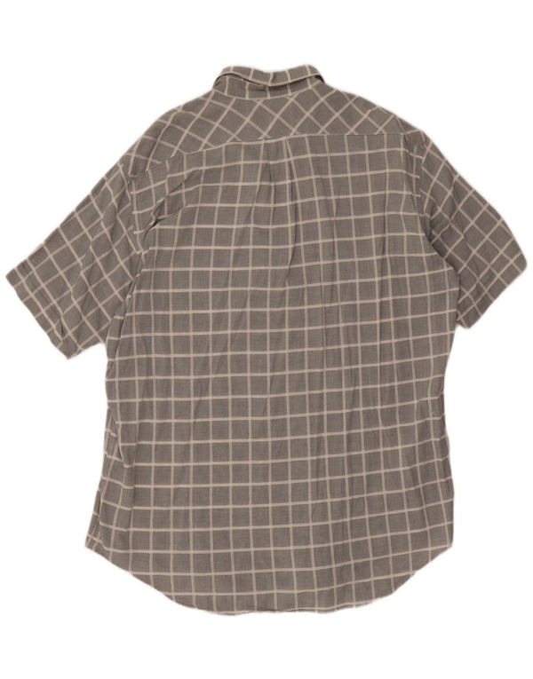 Cămașă cu mânecă scurtă pentru bărbați Marlboro Classics 2XL, bumbac cu carouri gri