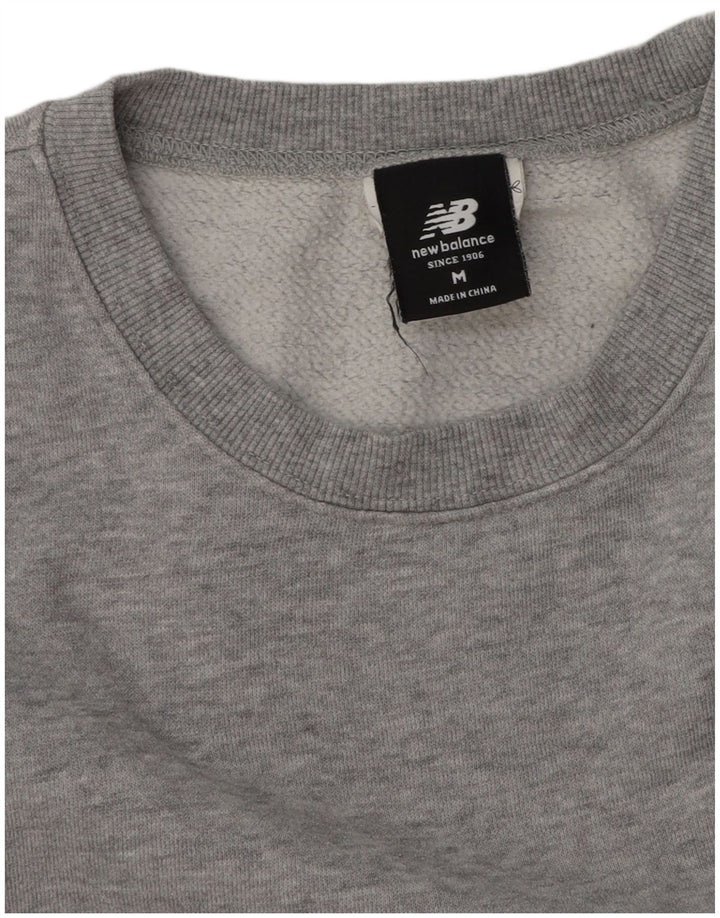 Pulover pentru bărbați New Balance, bumbac cu pete, gri mediu