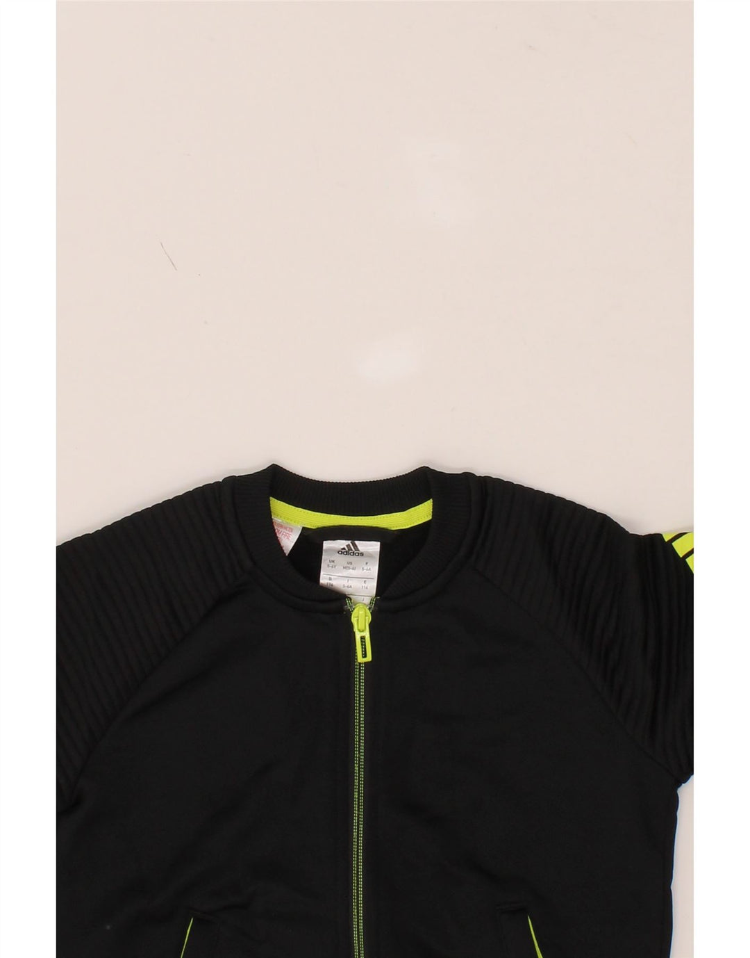 ADIDAS Boys Climalite Graphic Tracksuit Top Jacket 5-6 Years Black Vintage Adidas and Second-Hand Adidas from Messina Hembry 