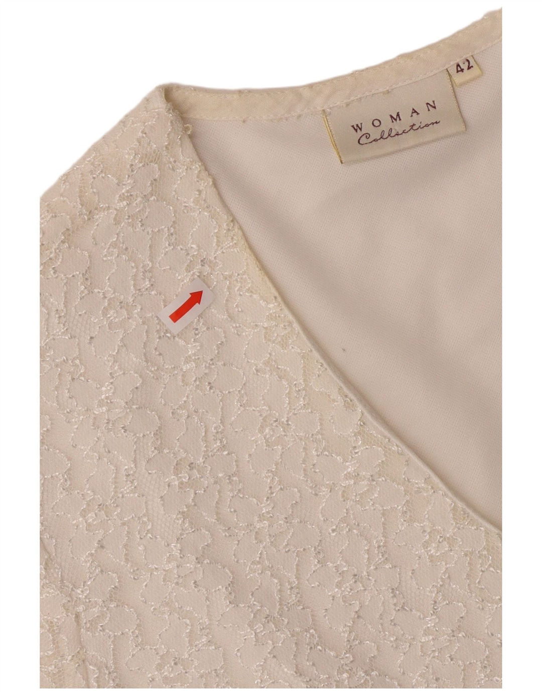 Bluză cămașă vintage pentru femei cu mânecă scurtă IT 42 Poliamidă alb mediu mediu