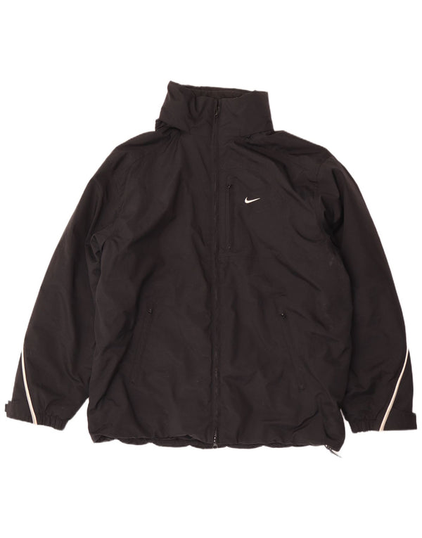 Jachetă de vânt cu glugă cu glugă Nike pentru bărbați Marea Britanie 42/44 Poliester negru mare