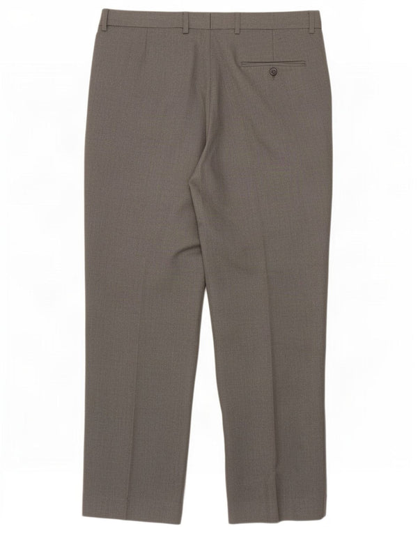 Pantaloni de costum pentru bărbați Marks & Spencer, cu ajustare normală, L36 L29, poliester gri