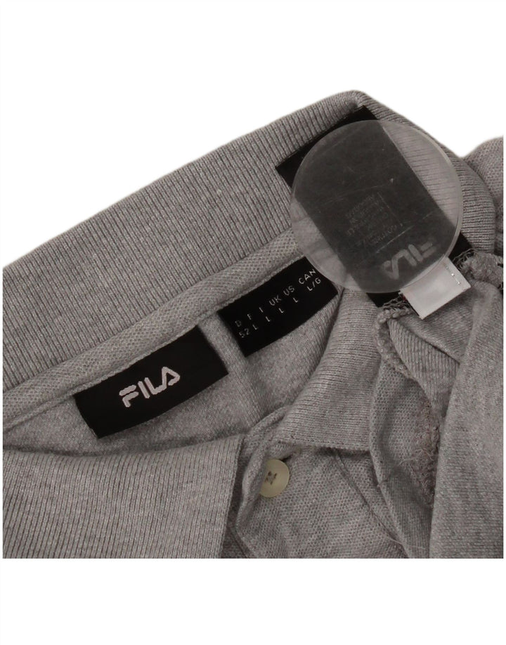 Tricou polo Fila pentru bărbați, mare, gri, bumbac