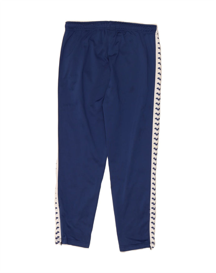 ARENA Mens Graphic Tracksuit Trousers Medium Navy Blue Colourblock Vintage Arena and Second-Hand Arena from Messina Hembry 