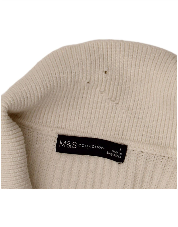 Pulover cardigan pentru femei Marks & Spencer UK 16, mare, albă, viscoză