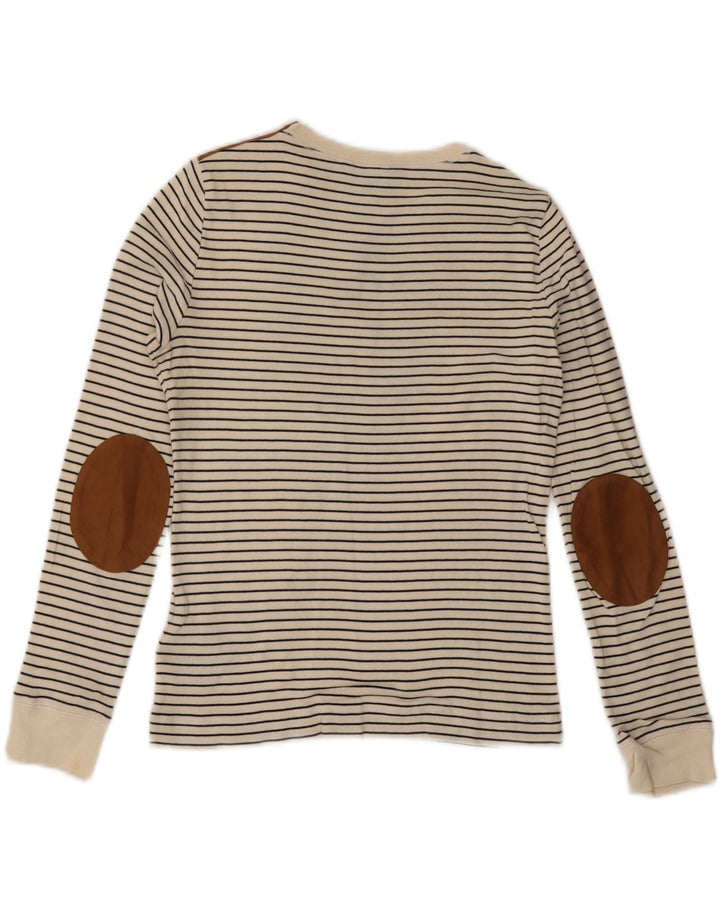 Top pentru femei RALPH LAUREN cu mânecă lungă UK 10, bumbac cu dungi albe mici