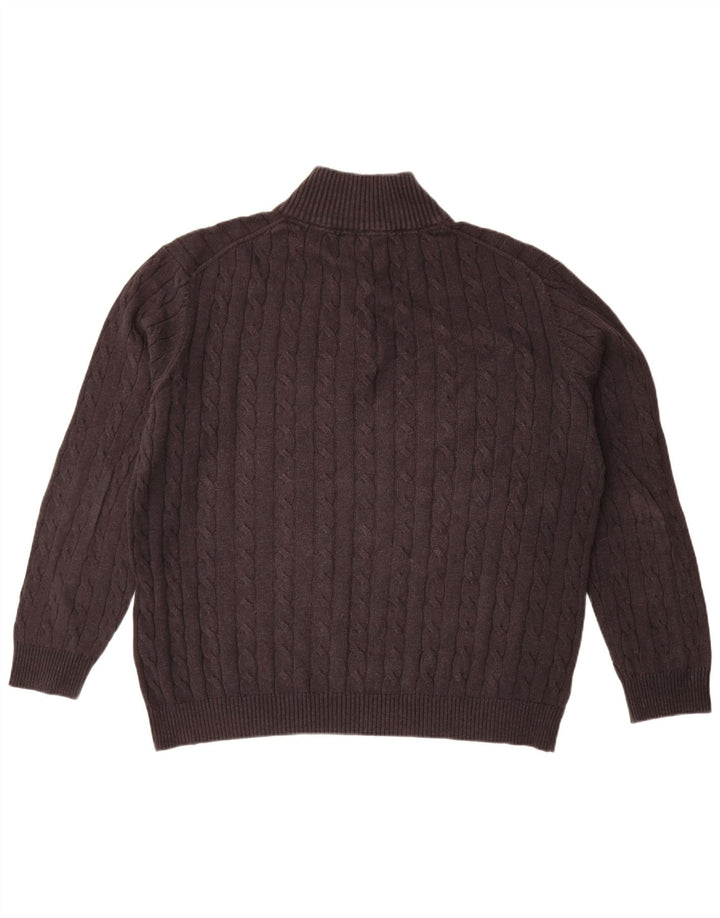 Pulover pentru bărbați Gant cu gât cu nasturi, bumbac negru 2XL