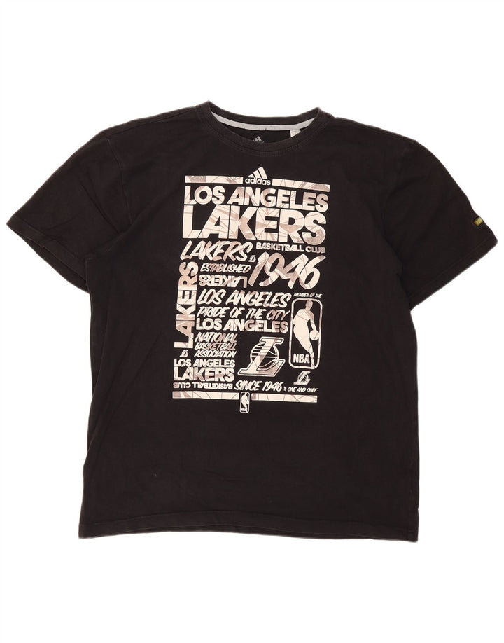 Tricou grafic ADIDAS pentru bărbați Los Angeles Lakers Top 2XL bumbac negru