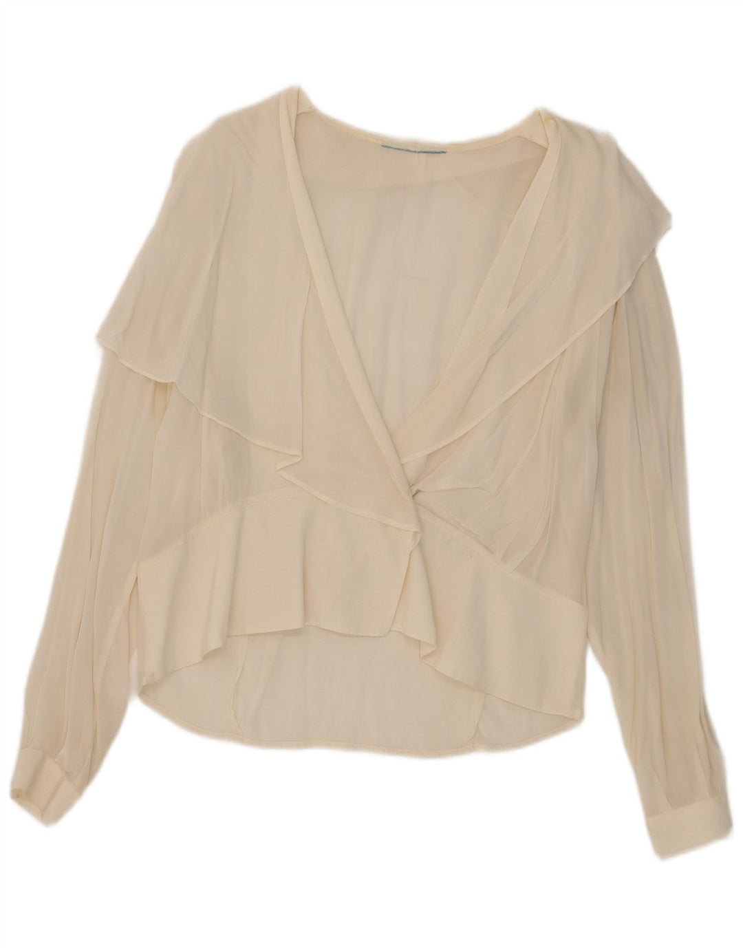 Cardigan Vintage pentru femei See Through Top UK 14 Large Off White