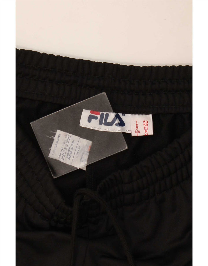 Pantaloni de trening cu grafică Fila pentru bărbați, negru mediu, poliester color bloc