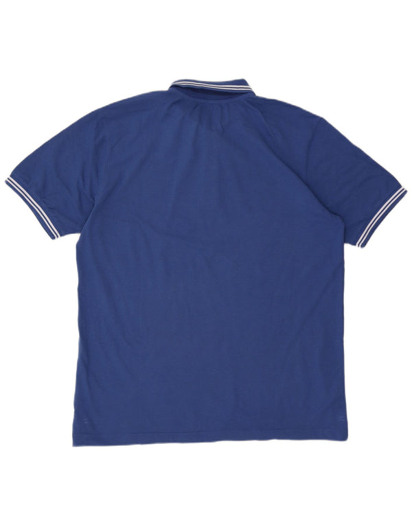 Cămașă polo pentru bărbați Kappa 2XL, bumbac cu dungi albastre