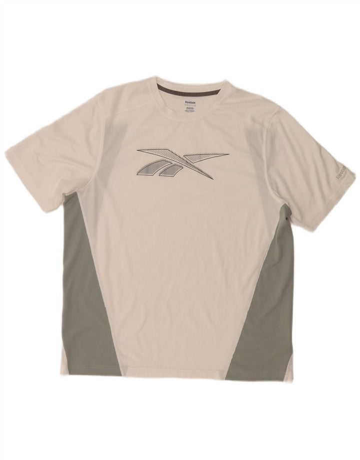 Tricou grafic pentru bărbați Reebok Top XL, alb, poliester color bloc
