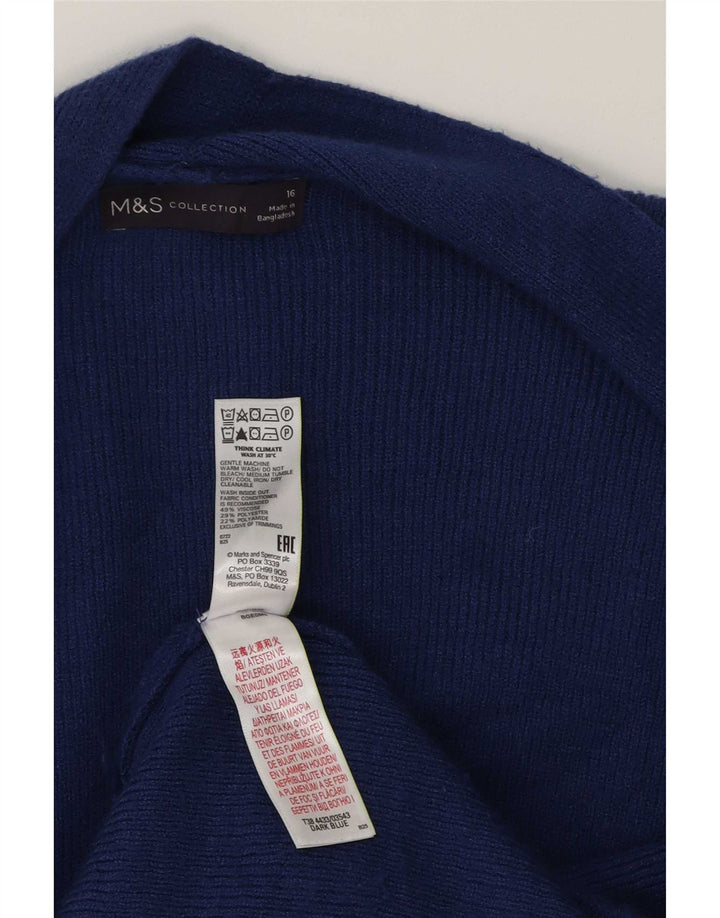 Pulover cardigan cu paragate supradimensionat pentru femei Marks & Spencer UK 16 Large Blue
