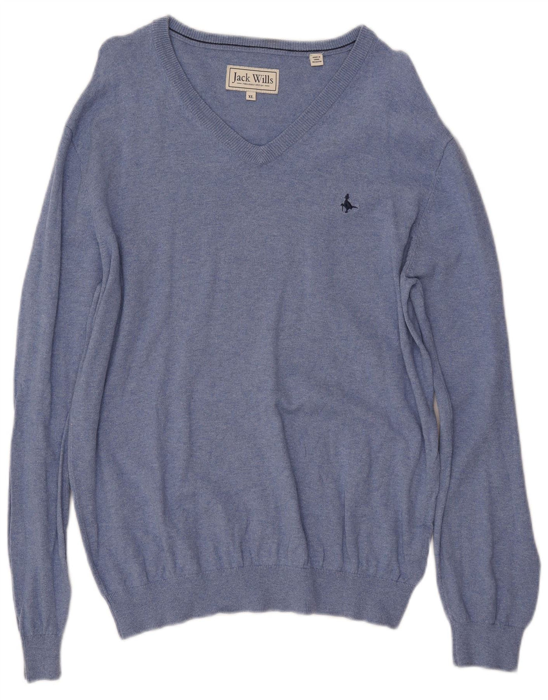 JACK WILLS Pulover cu decolteu în V pentru bărbați, XL, bumbac, albastru
