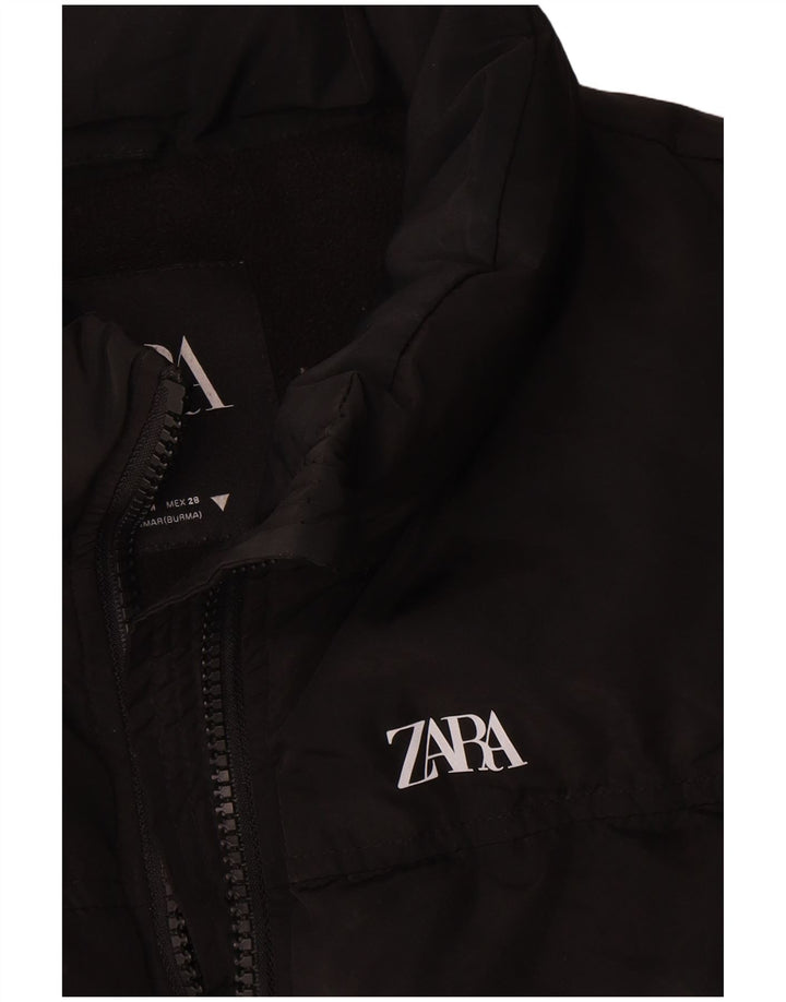 Gilet căptușit pentru femei Zara UK 14 Medium Black Poliester