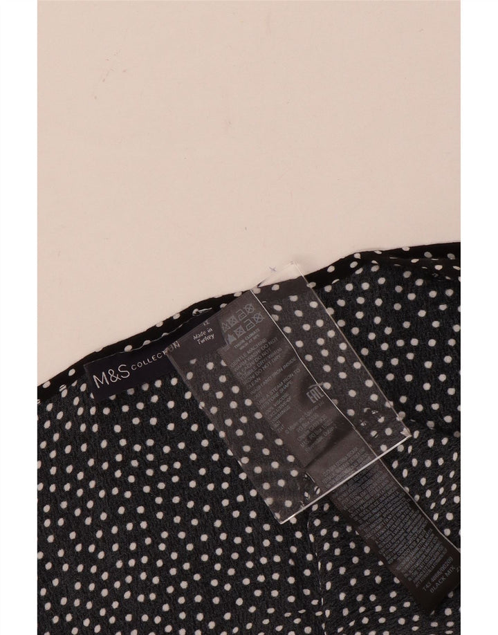 Bluză cu mânecă lungă pentru femei Marks & Spencer UK 12 Medium Black Spotted