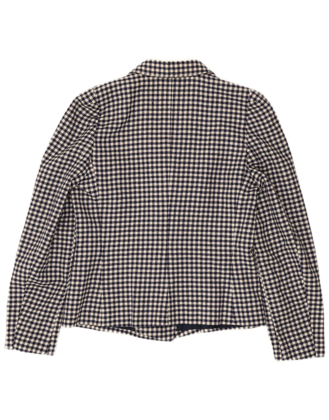 Jachetă vintage pentru femei cu piept dublu IT 42 Medium Bleumarin Vichy