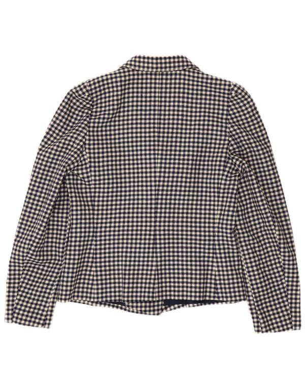 Jachetă vintage pentru femei cu piept dublu IT 42 Medium Bleumarin Vichy