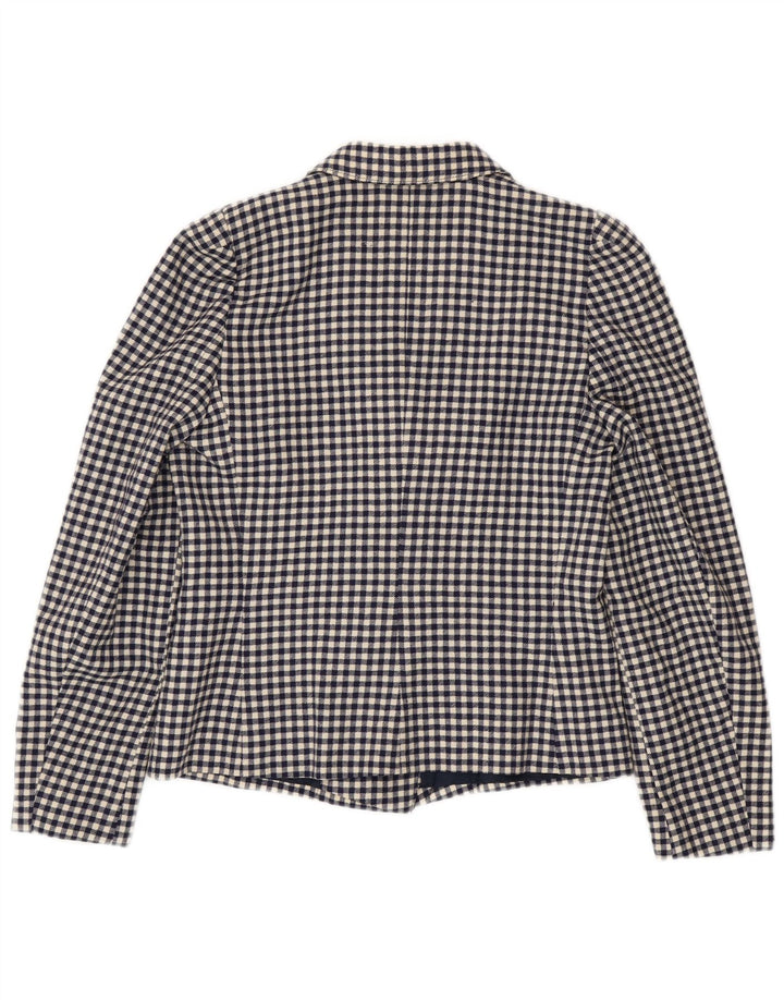 Jachetă vintage pentru femei cu piept dublu IT 42 Medium Bleumarin Vichy