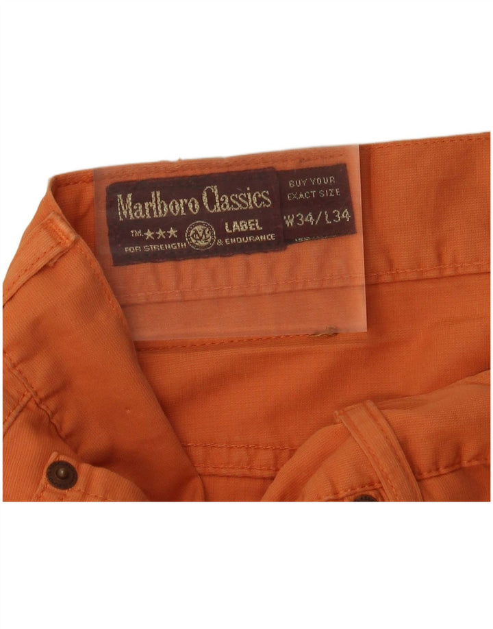 MARLBORO CLASSICS Pantaloni casual drepti pentru femei L34 L34 Bumbac portocaliu