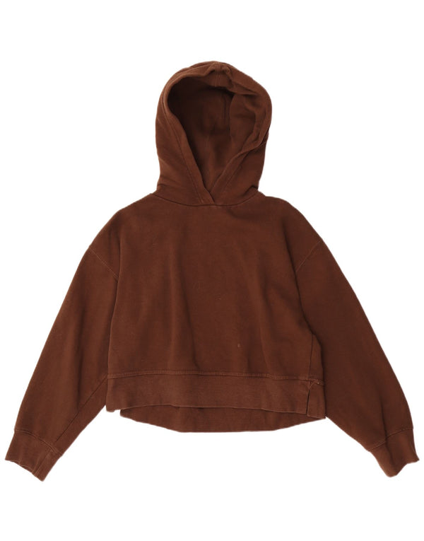 Pulover cu glugă supradimensionat pentru femei Zara UK 10 mic, maro, bumbac