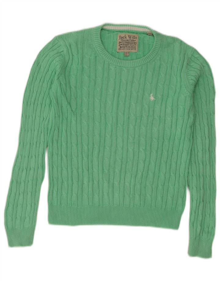 Jack Wills Pulover supradimensionat pentru femei cu gâtul turnat UK 10 Small Green