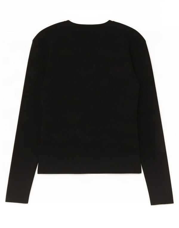 Top femeie Zara cu mânecă lungă UK 14 mare, negru, nailon