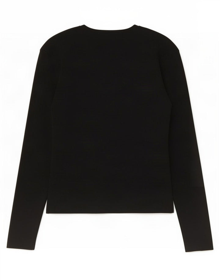 Top femeie Zara cu mânecă lungă UK 14 mare, negru, nailon