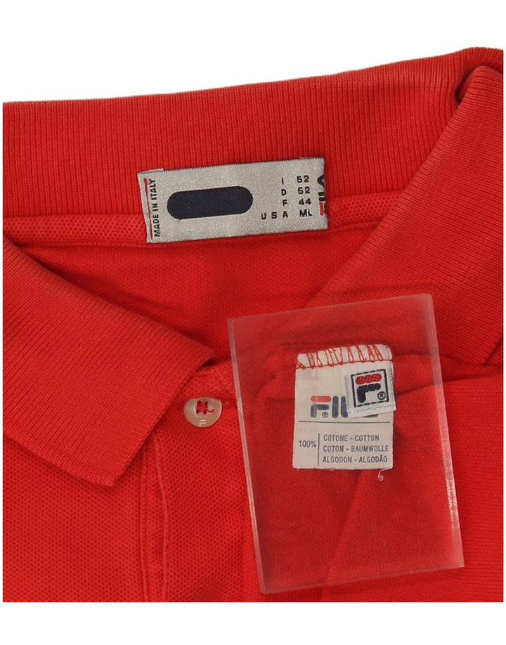 Tricou polo Fila pentru bărbați, bumbac roșu mediu