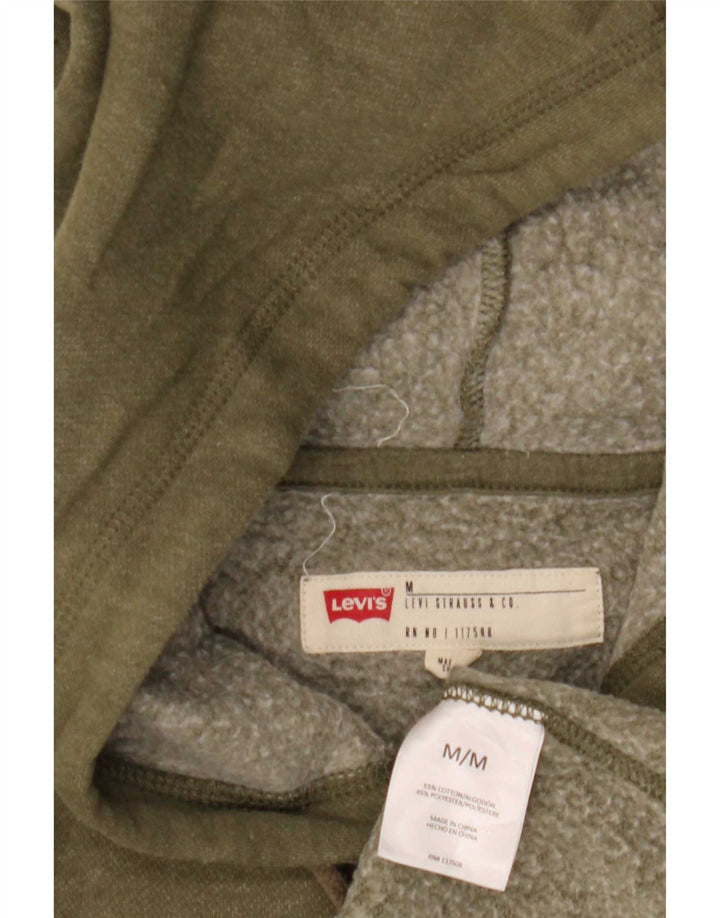 Pulover Levi's pentru bărbați cu glugă grafică, bumbac mediu kaki