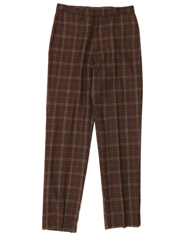 Pantaloni de costum conici pentru bărbați Sisley IT 46 Small W30 L32 Brown Check Acetat