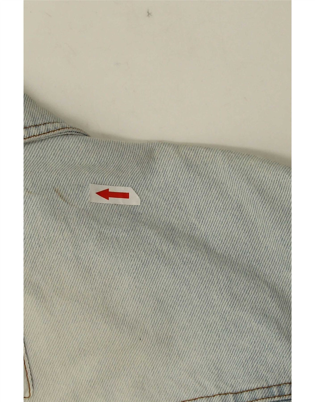 Jachetă vintage de denim cu grafică pentru femei UK 10 mic, albastru, bumbac