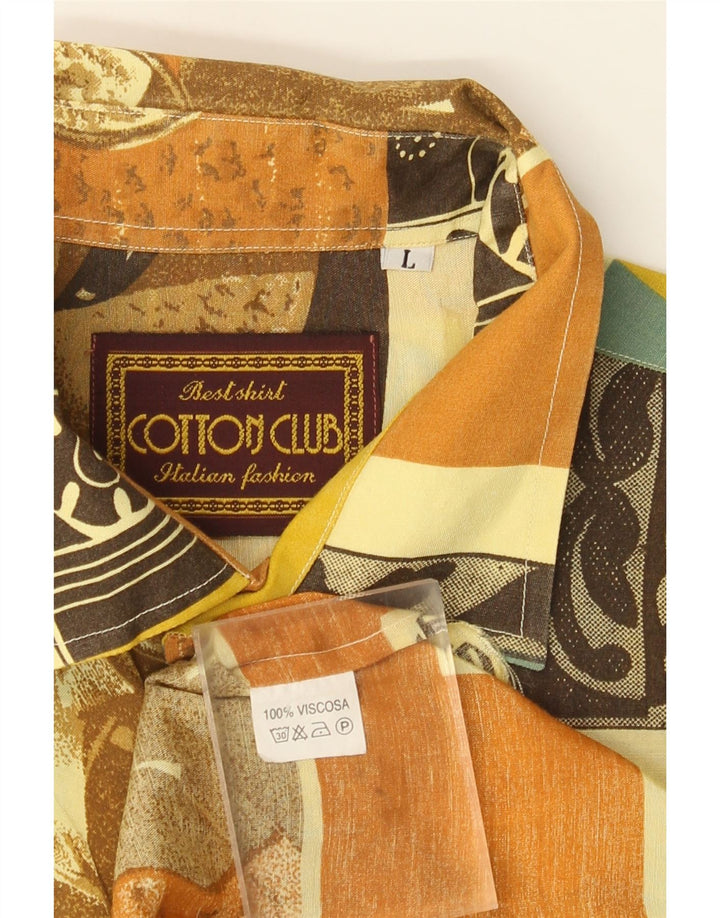 Cămașă cu mânecă scurtă pentru bărbați Cotton Club cu model abstract, mare, multicoloră