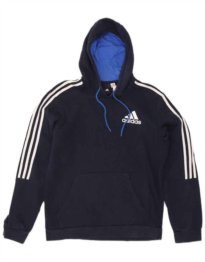 Pulover Adidas pentru bărbați, bumbac, albastru bleumarin mediu