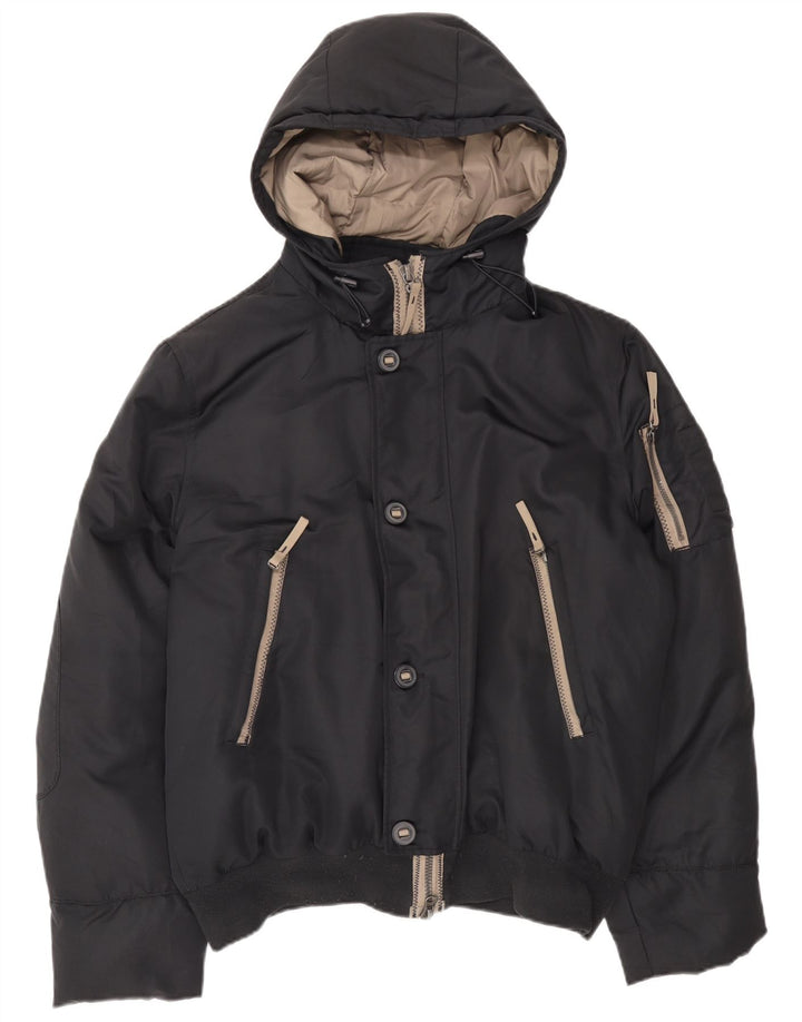 Jachetă căptușită cu glugă pentru bărbați Benetton IT 54 2XL Poliester negru