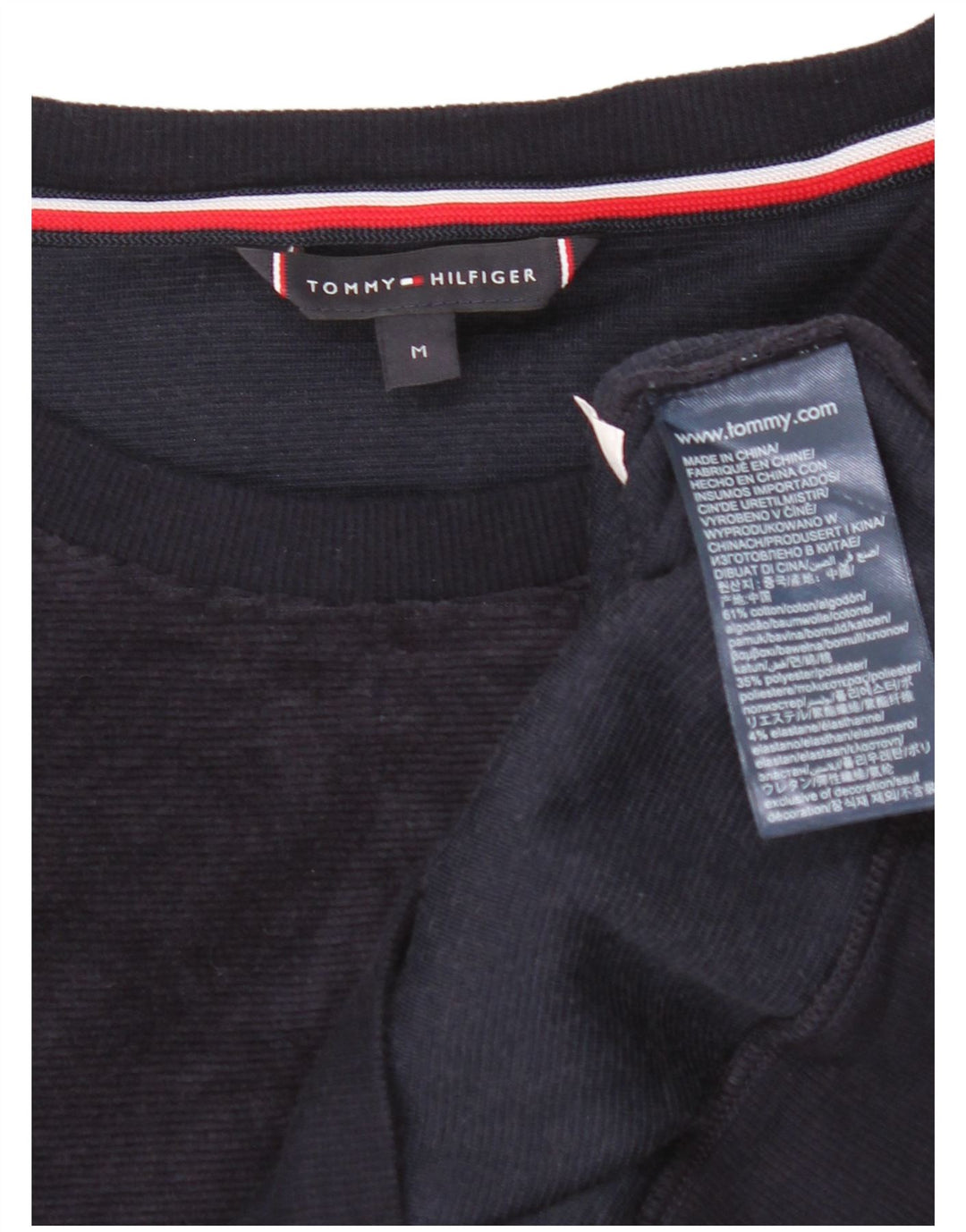 Hanorac pentru bărbați Tommy Hilfiger cu grafic din velur Pulover mediu bleumarin