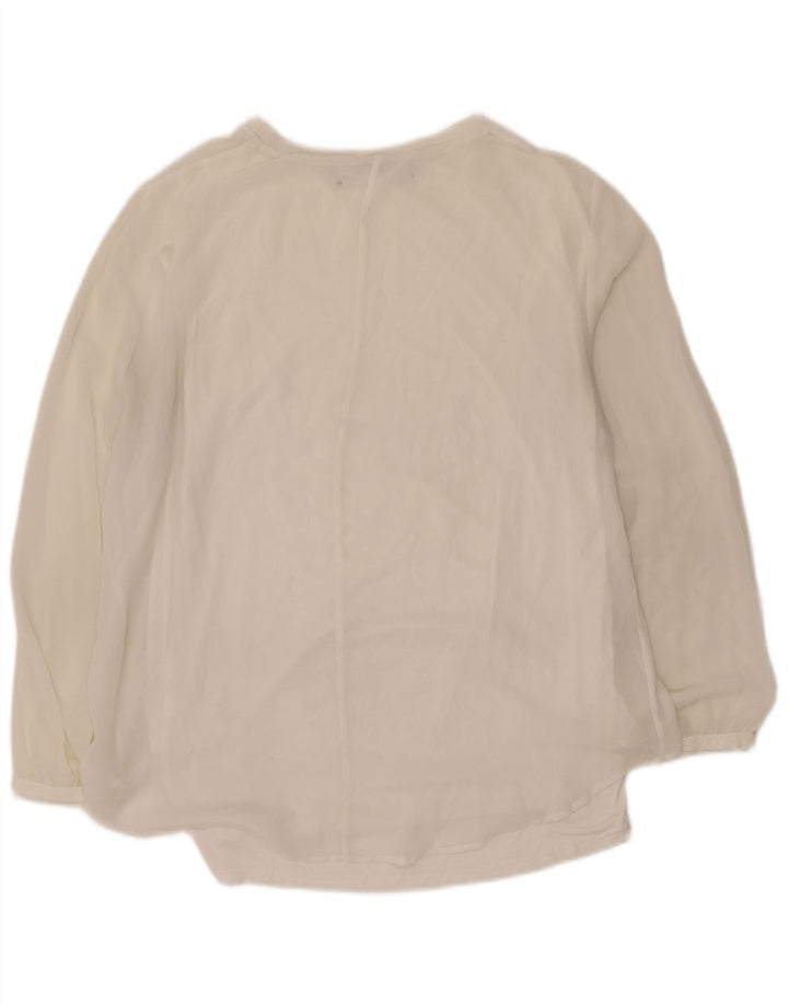 Bluză cu mânecă lungă pentru femei See Through Zara UK 16 Large White
