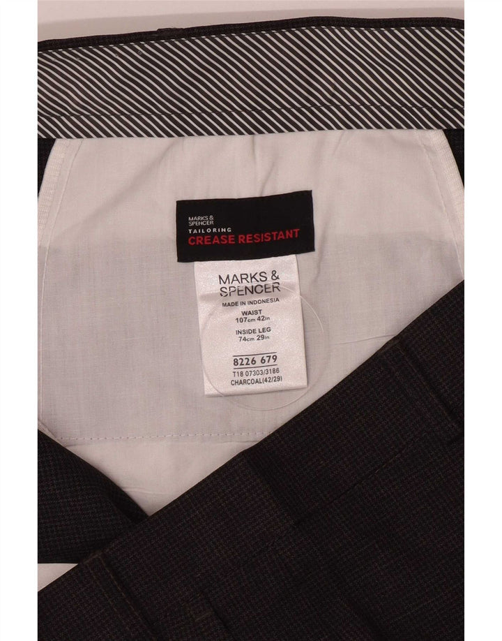 Marks & Spencer Pantaloni de costum pentru bărbați L42 L29 Gri Houndstooth