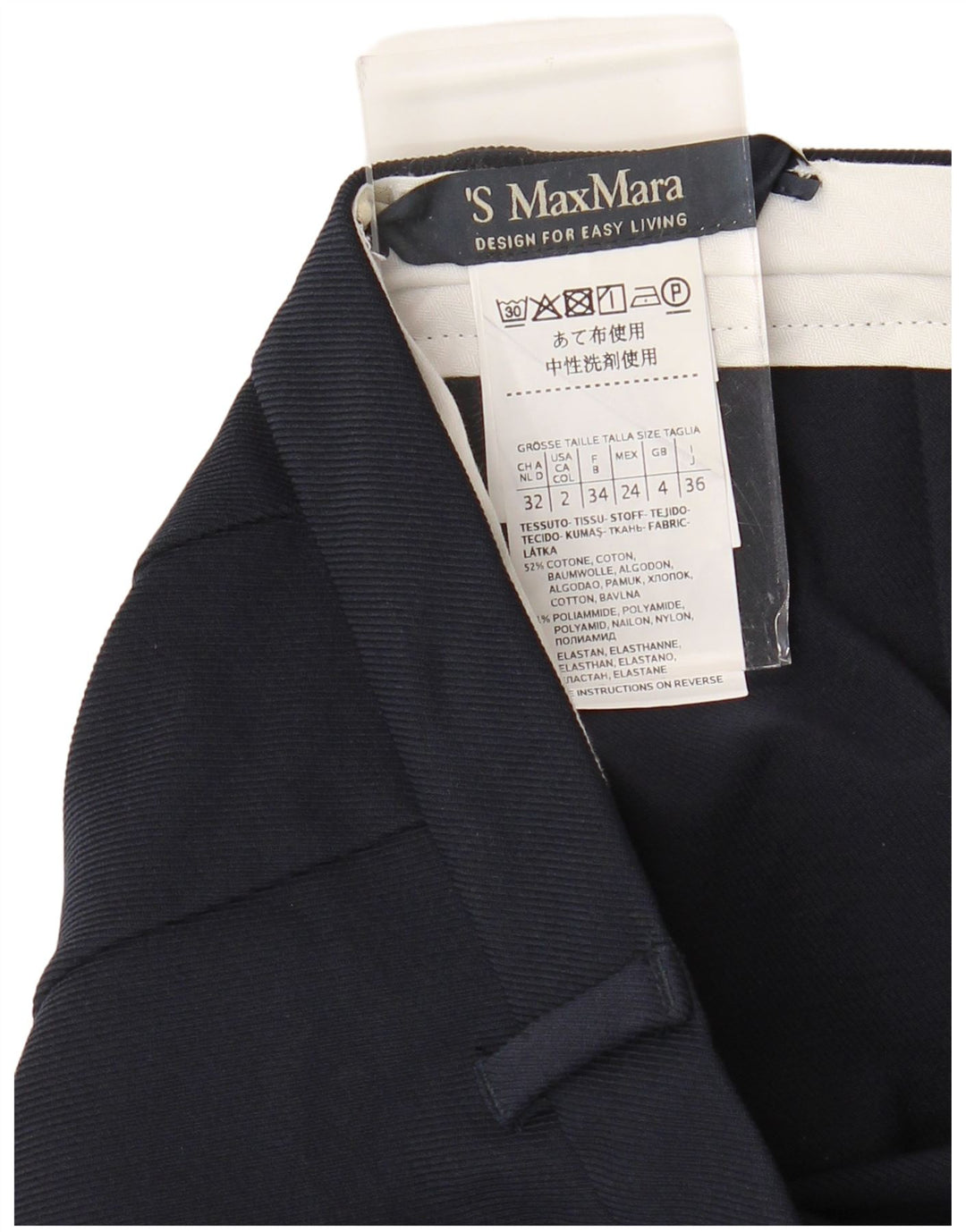MAX MARA Pantaloni de costum bootcut pentru femei UK 4 XS L26 L25 Bumbac bleumarin