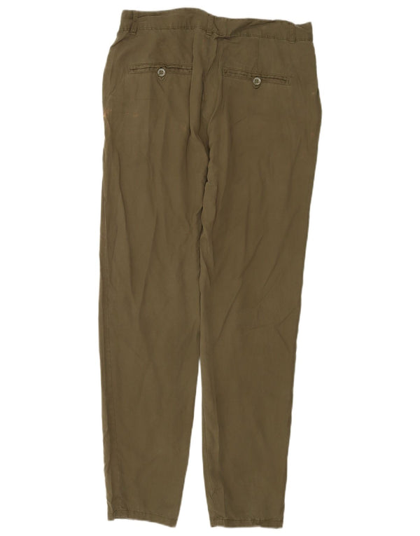 Pantaloni chino conici pentru femei Zara EU 36 XS W26 L28 Green Lyocell