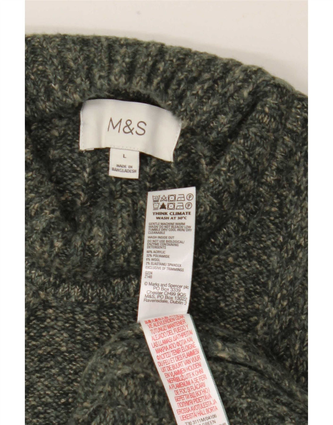 Pulover cu gât țestoasă pentru bărbați Marks & Spencer, mare, acrilic, kaki