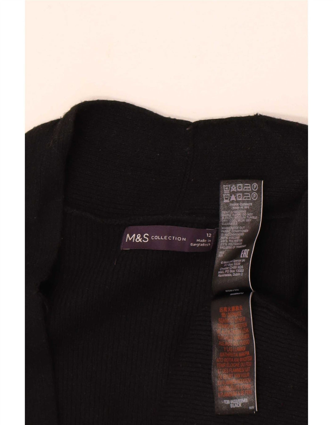 Pulover cardigan deschis pentru femei Marks & Spencer UK 12 Medium Negru