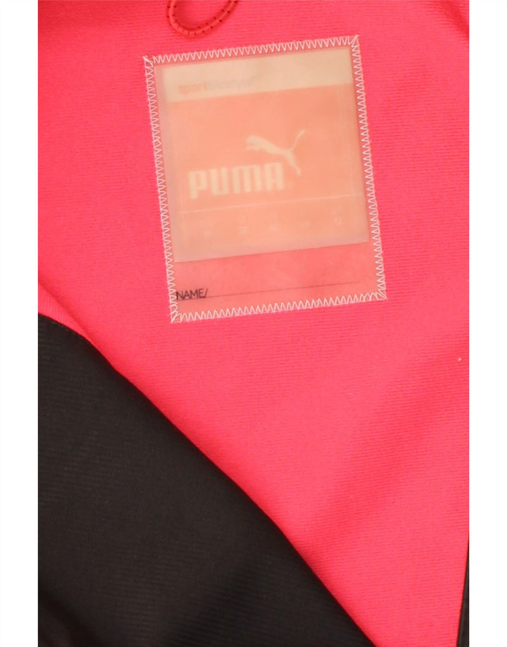 PUMA Womens Hooded Windbreaker Jacket UK 12 Medium Khaki Colourblock Vintage Puma and Second-Hand Puma from Messina Hembry 
