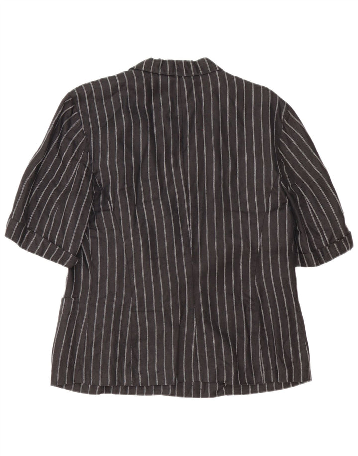 Sacou blazer pentru femei Max Mara cu 2 nasturi UK 14 Medium Black Pinstripe