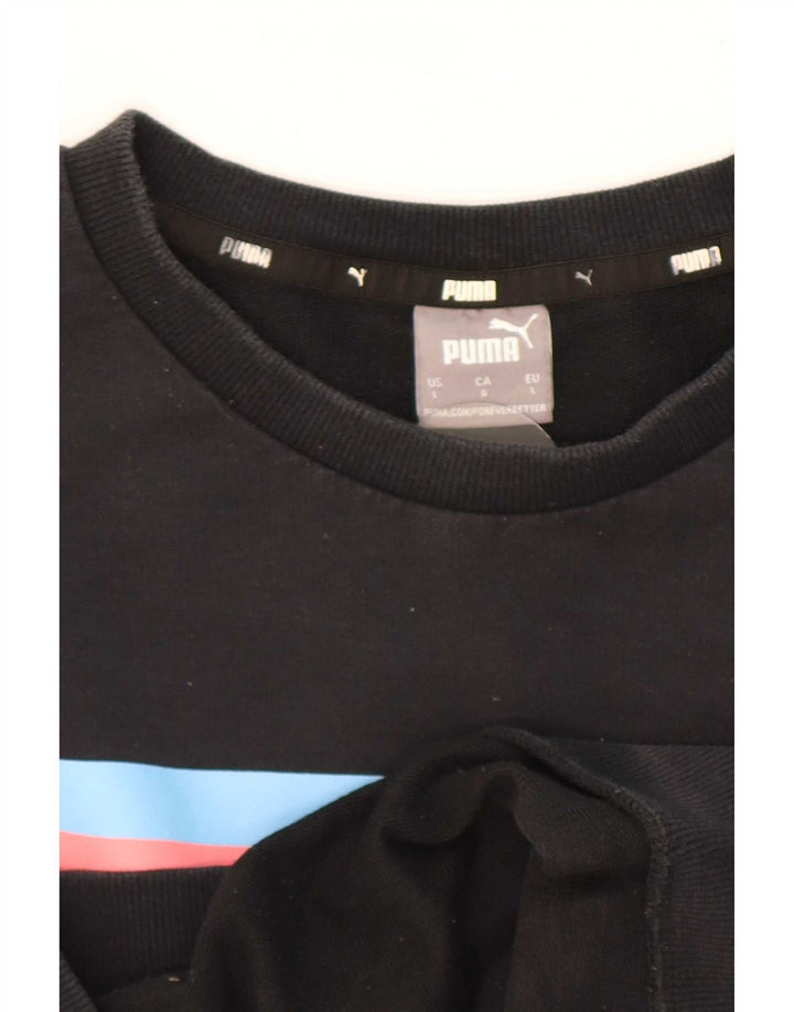 Pulover Puma pentru bărbați, mare, negru, color block, bumbac