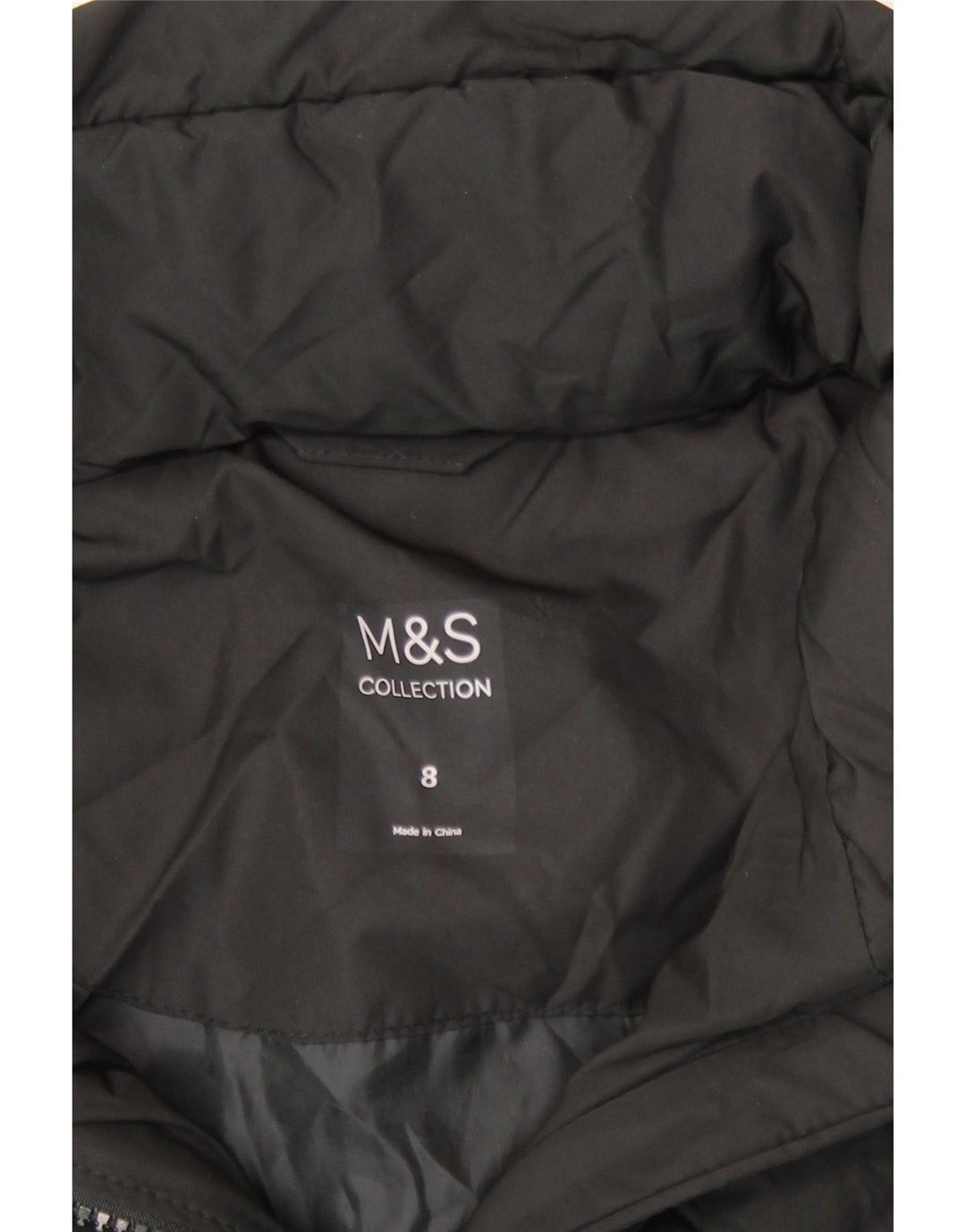 Jachetă căptușită cu glugă pentru femei Marks & Spencer UK 8 Poliester negru mic