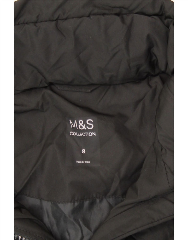 Jachetă căptușită cu glugă pentru femei Marks & Spencer UK 8 Poliester negru mic