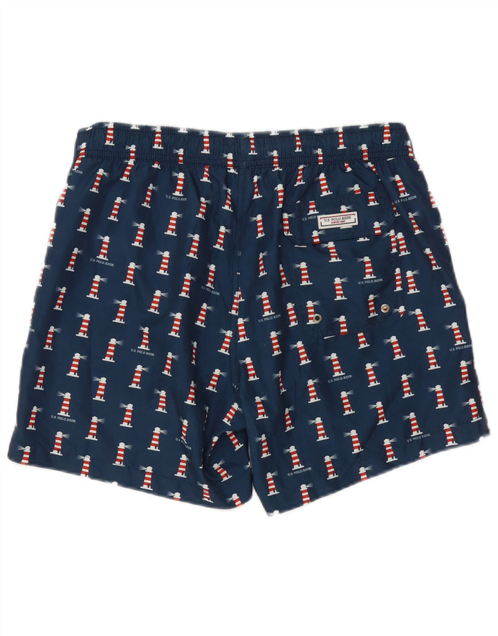 U.S. POLO ASSN. Pantaloni scurți de înot pentru bărbați, medii, albastru marin pete