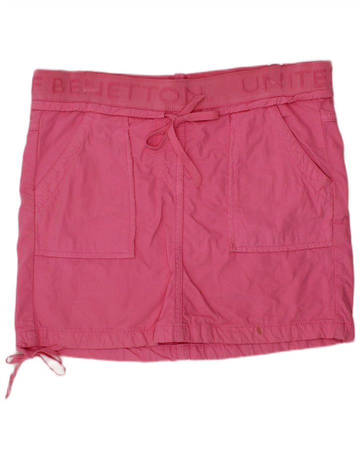 Fusta Dreaptă Grafică Fete BENETTON 13-14 Ani W28 Roz